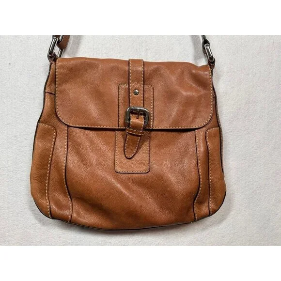 Fossil Gaby Crossbody Bag Metallic Bronze Leather Shoulder Messenger Bag Purse